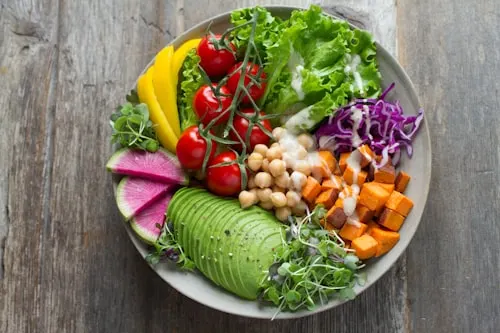 Colorful Mediterranean bowl